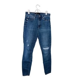 GAP Womens Skinny Ankle Denim Jeans‎ With Holes Solid Blue Size 2/26R